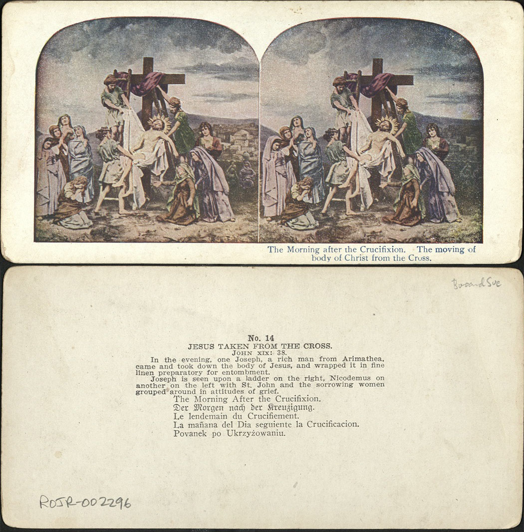 The Morning after the Crucifixion. The moving of body of Christ from the Cross.